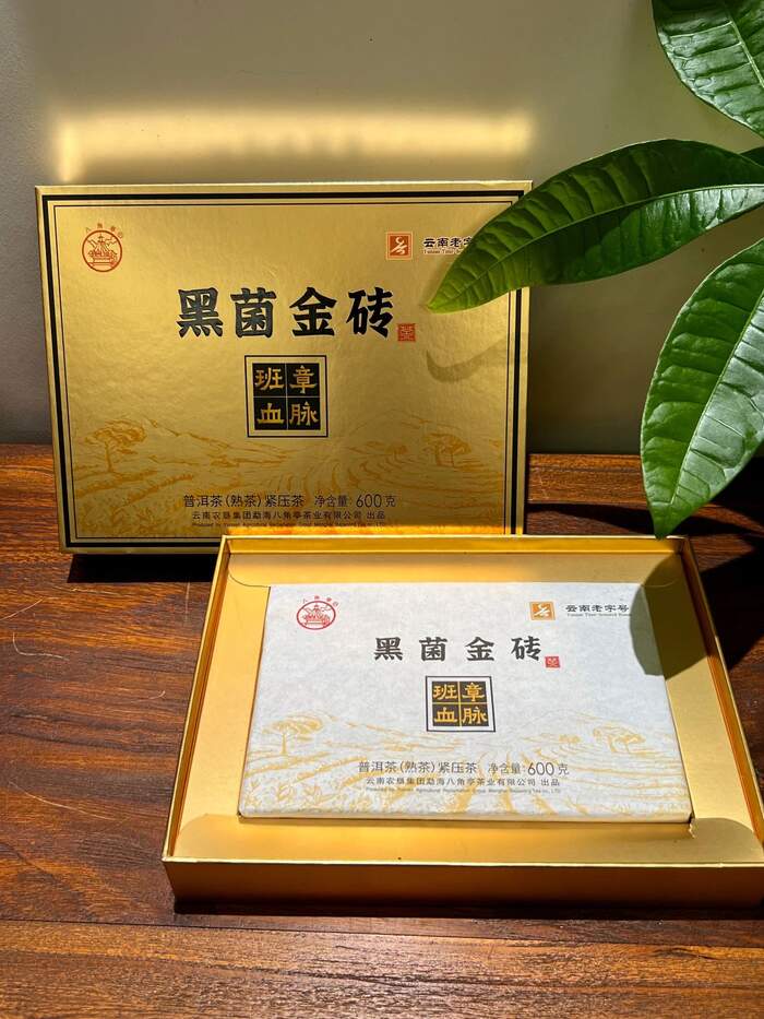 八角亭黑菌金磚普洱熟茶  班章血脈，金色禮盒尊貴上市！